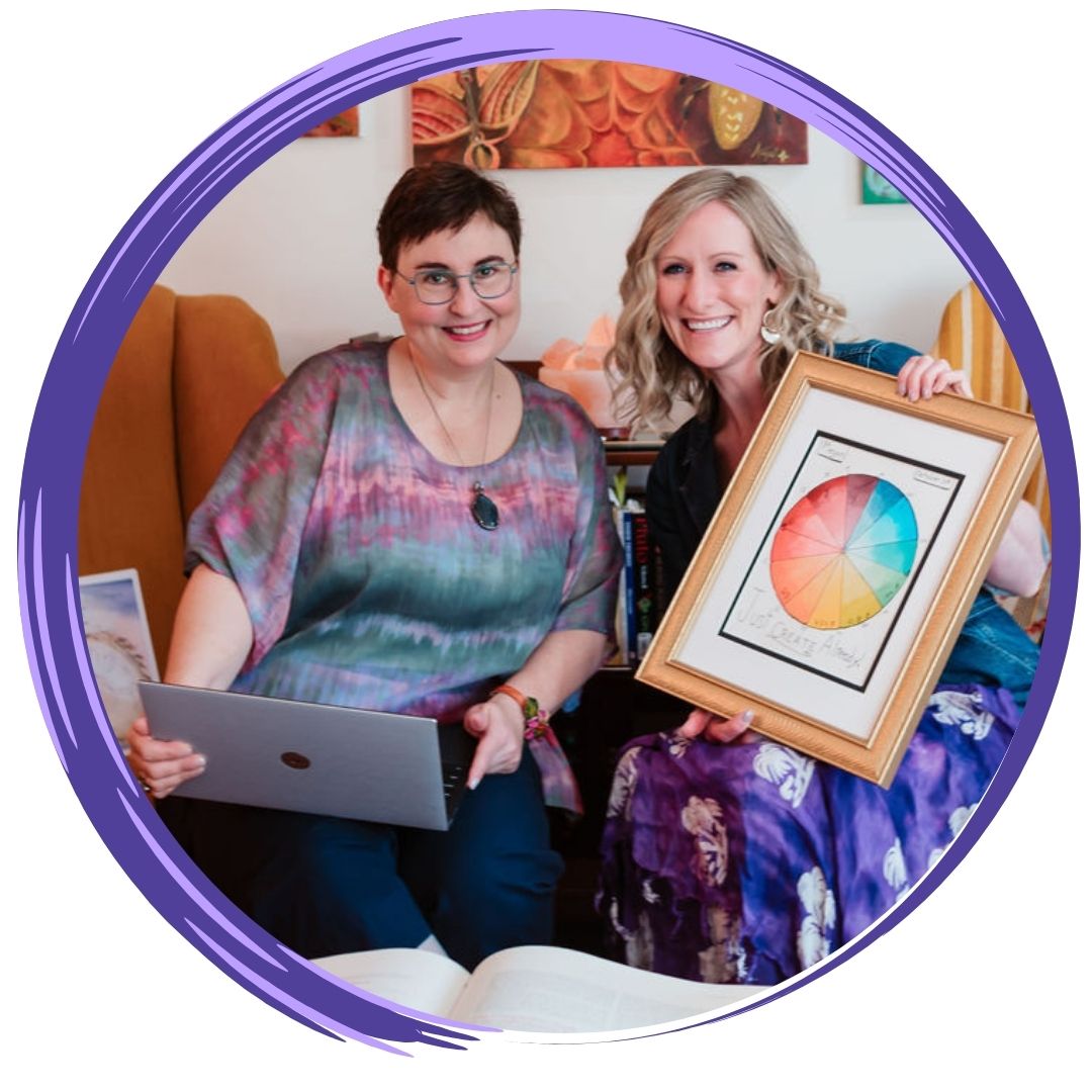 A client receiving a personalized astrology reading and creative transformation