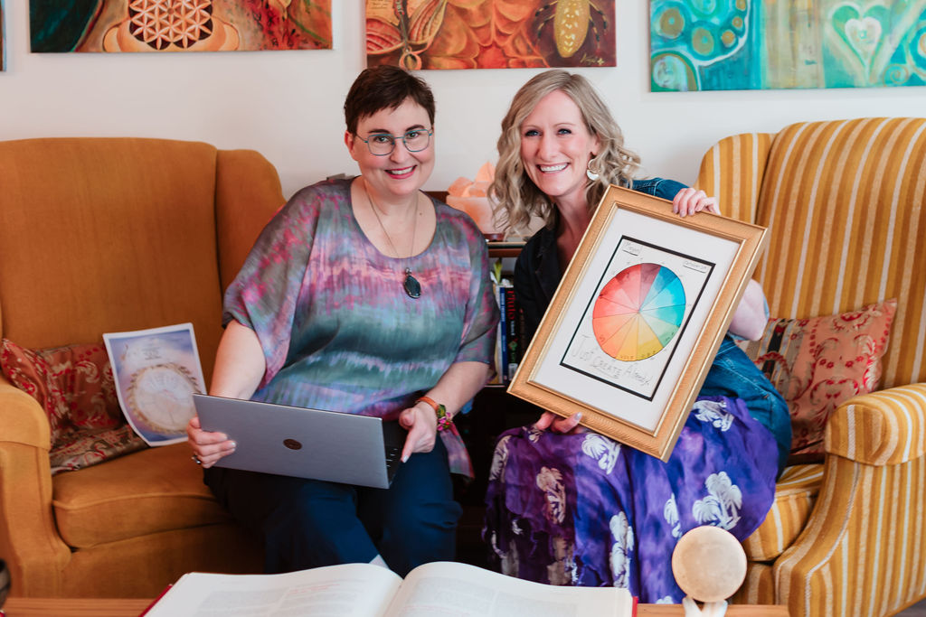 Woman experiencing personal transformation through astrology and creative therapy with Angel Living.